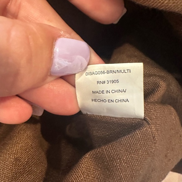 Blue Miami Straw Tote Bag Woven Boho Beach Purse Shell Accent 17”x10” - Picture 2 of 12